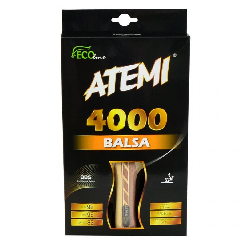 Galda tenisa rakete Atemi 4000 Balsa Concave 17204