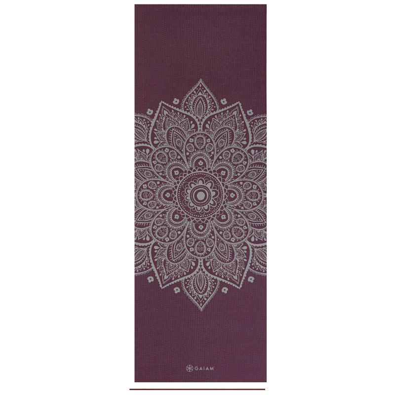 Gaiam Midnight Plum Sundial Flower Jogas paklājiņš 5mm 65734