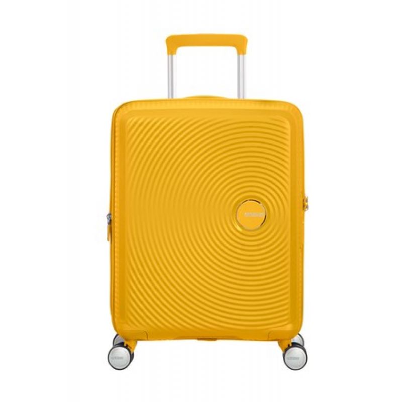 American Tourister Soundbox EXP kabīnes čemodāns - zeltaini dzeltens