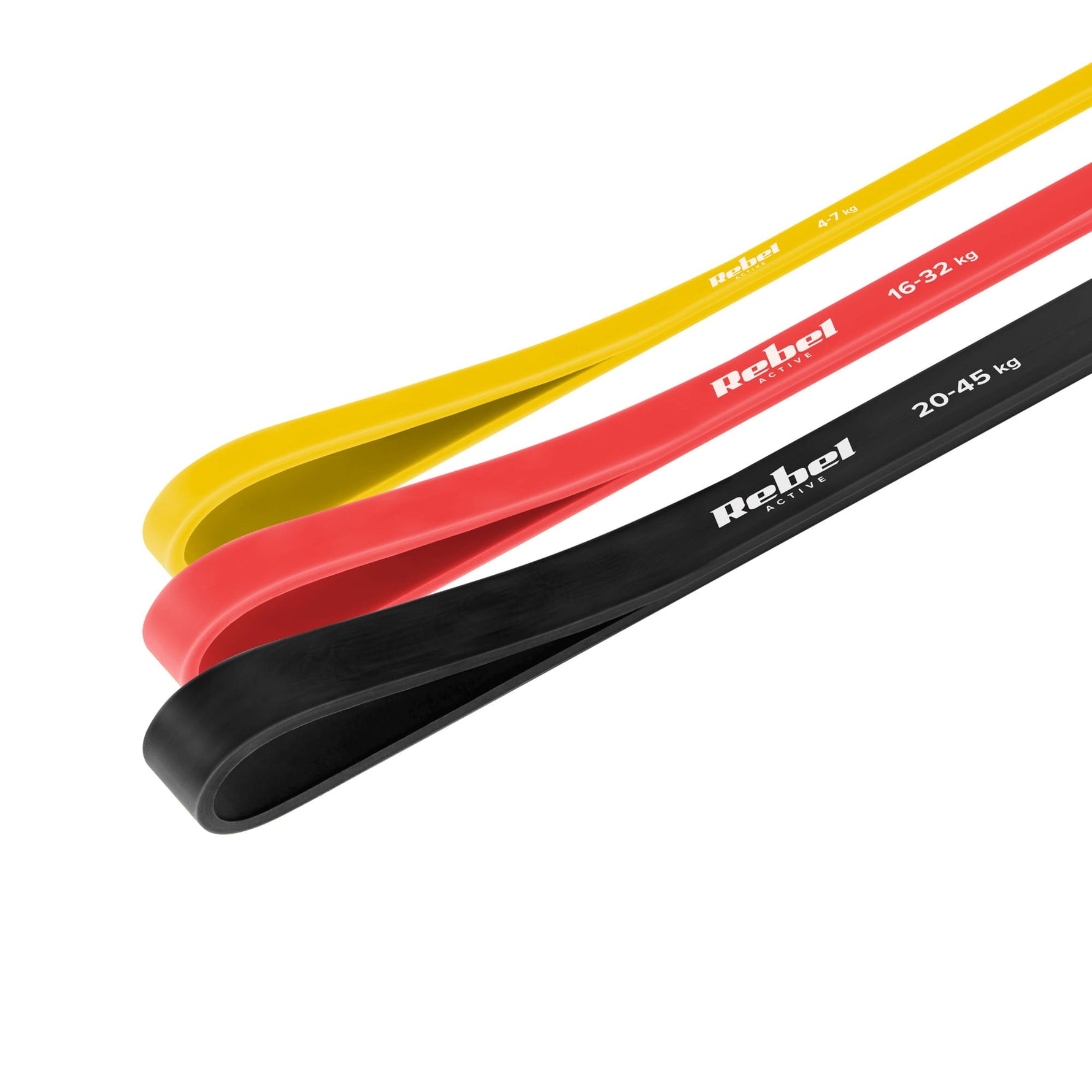 Lateksa vingrošanas jostu komplekts - Power Band PLs-1, 4-32 kg, 3 gumy,  REBEL ACTIVE