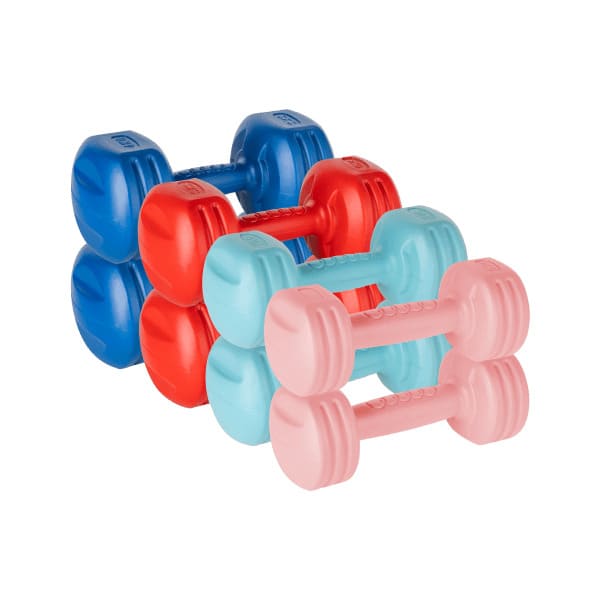 Bitumena hanteļu komplekts 20kg (2x1kg + 2x2kg + 2x3kg + 2x4kg), REBEL ACTIVE  (Smilts pildījums)