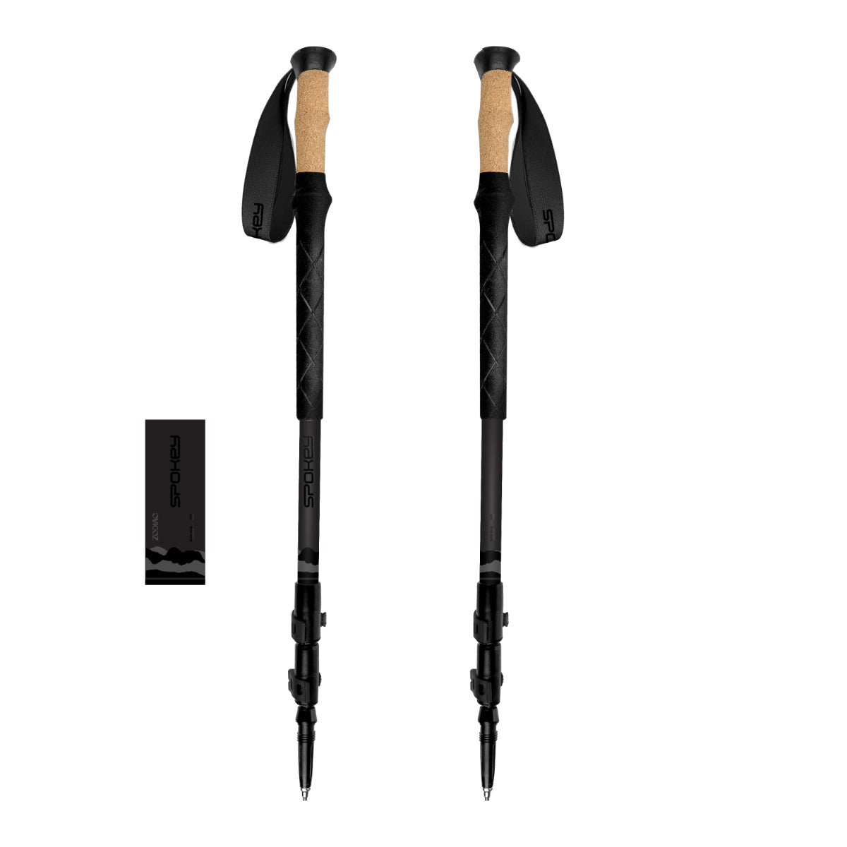 Spokey ZODIAC trīs segmentu pārgājienu nūjas 105-135 cm